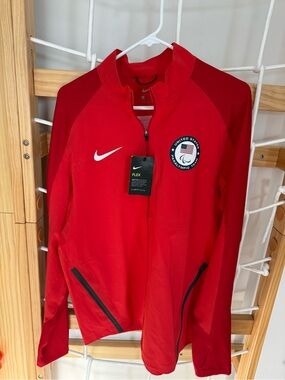 Nike Red Quarter-Zip Athletic Jacket